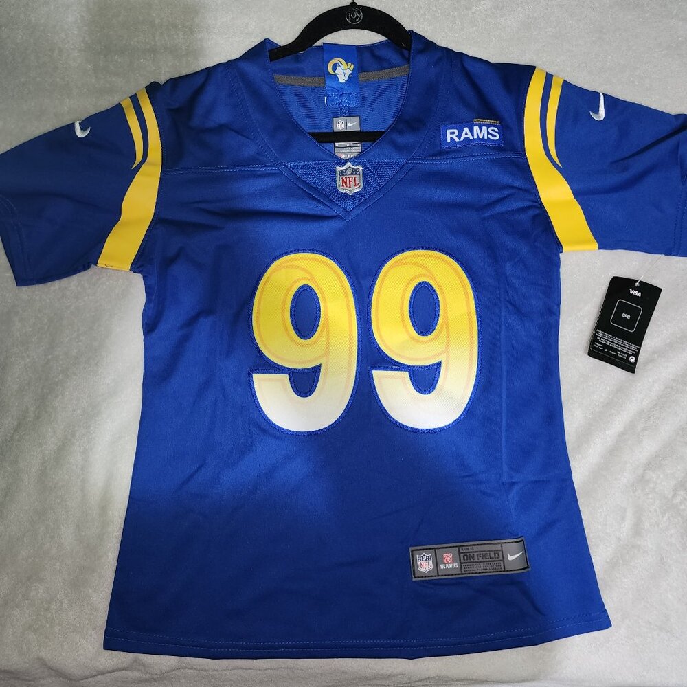 NFL Los Angeles Rams #99 Aaron Donald Football Jersey Women's Medium- FANMADE